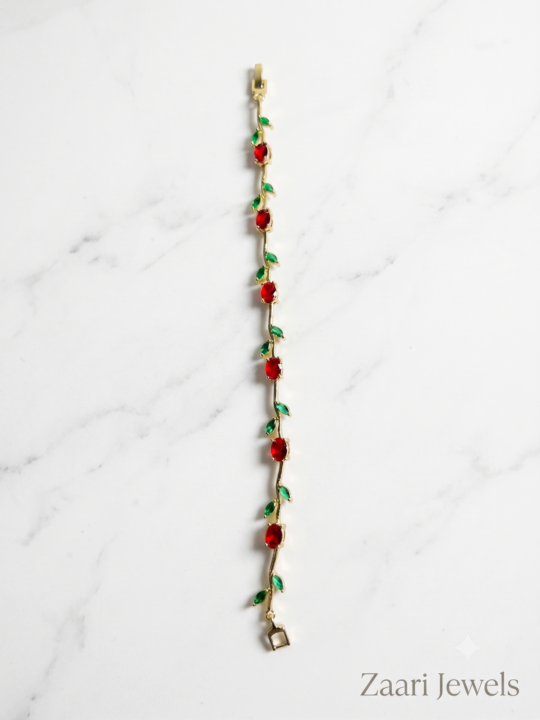 Zaari Jewels Floral Tulip Vine Bracelet
