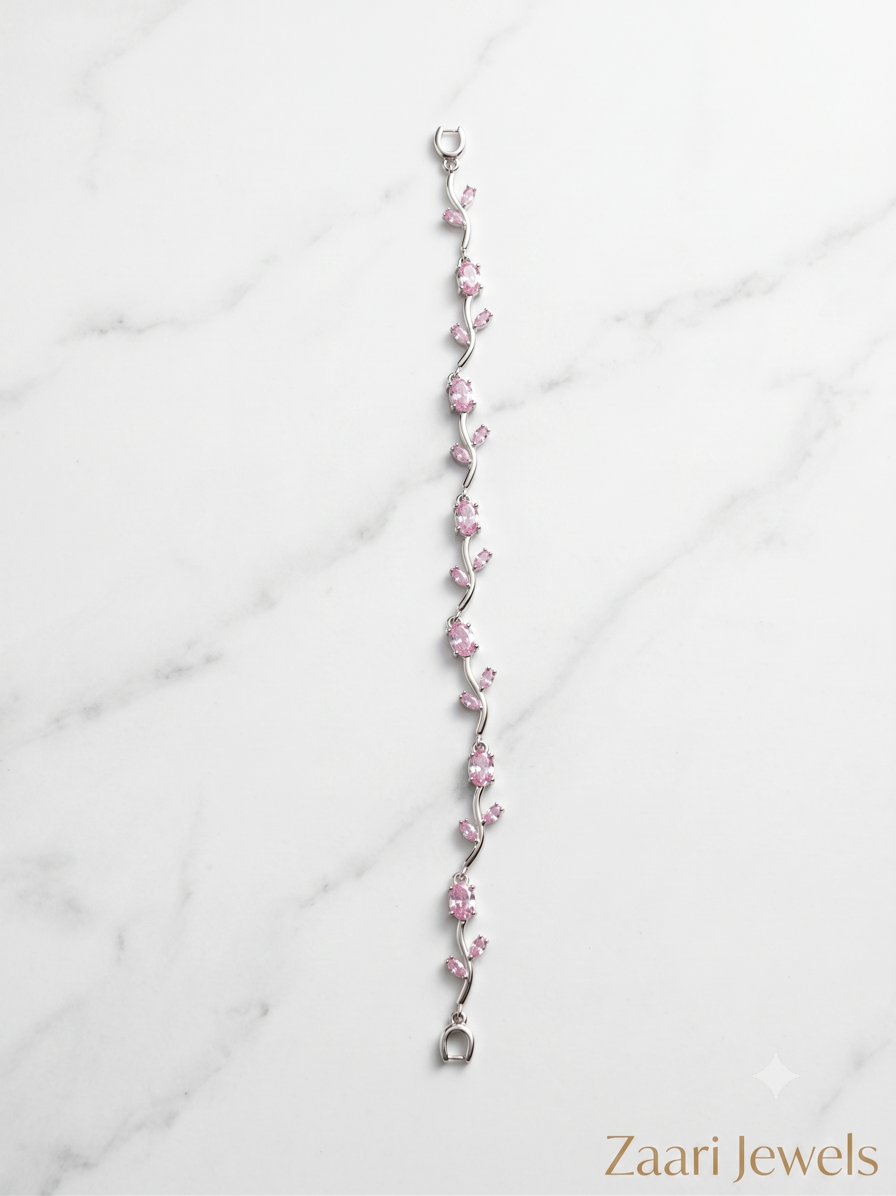 Zaari Jewels Floral Tulip Vine Bracelet