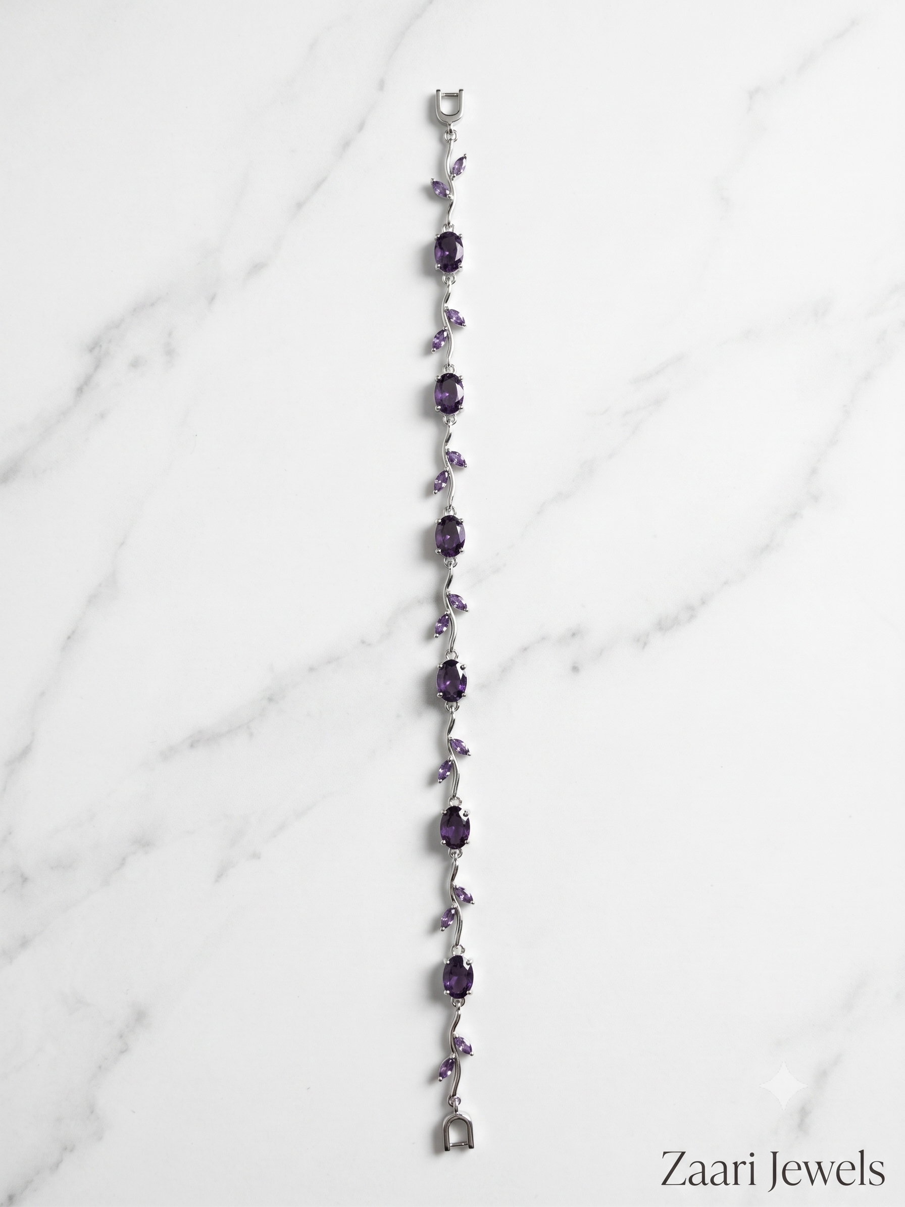 Zaari Jewels Floral Tulip Vine Bracelet