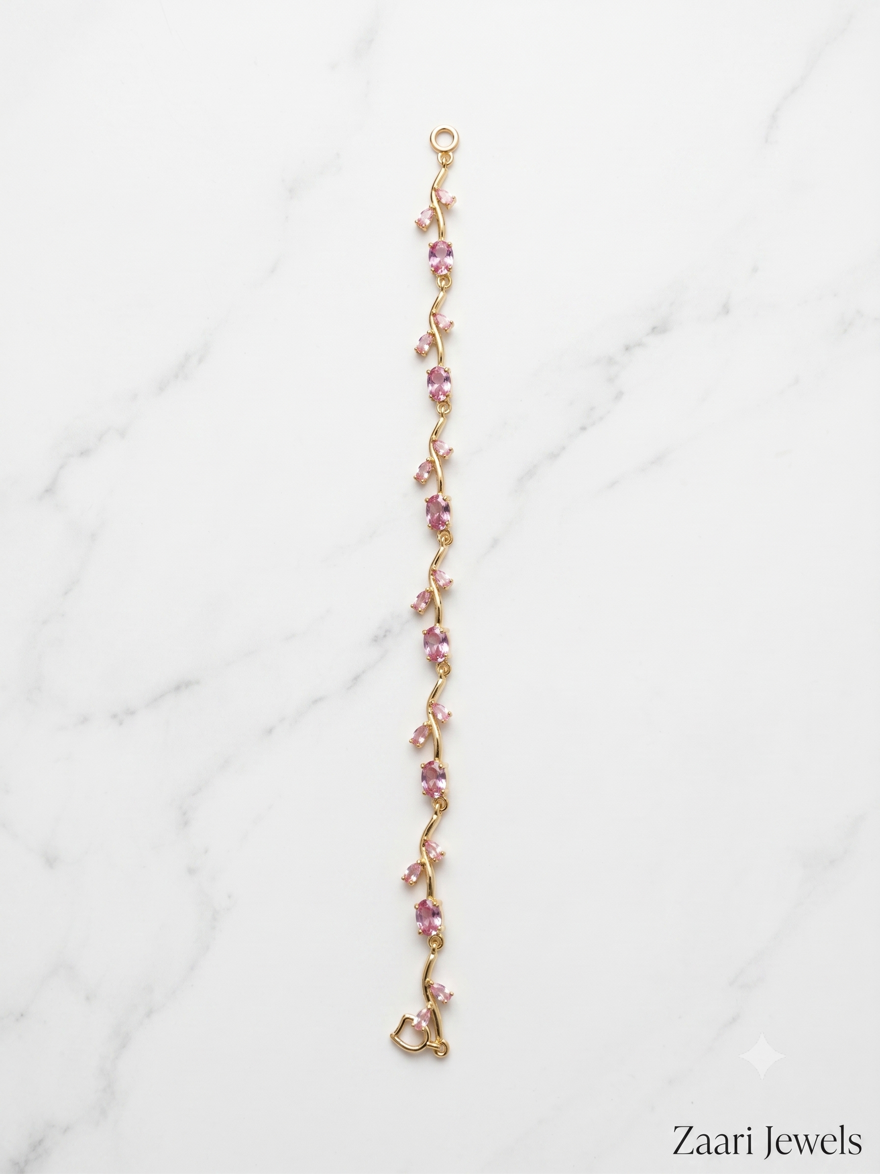 Zaari Jewels Floral Tulip Vine Bracelet