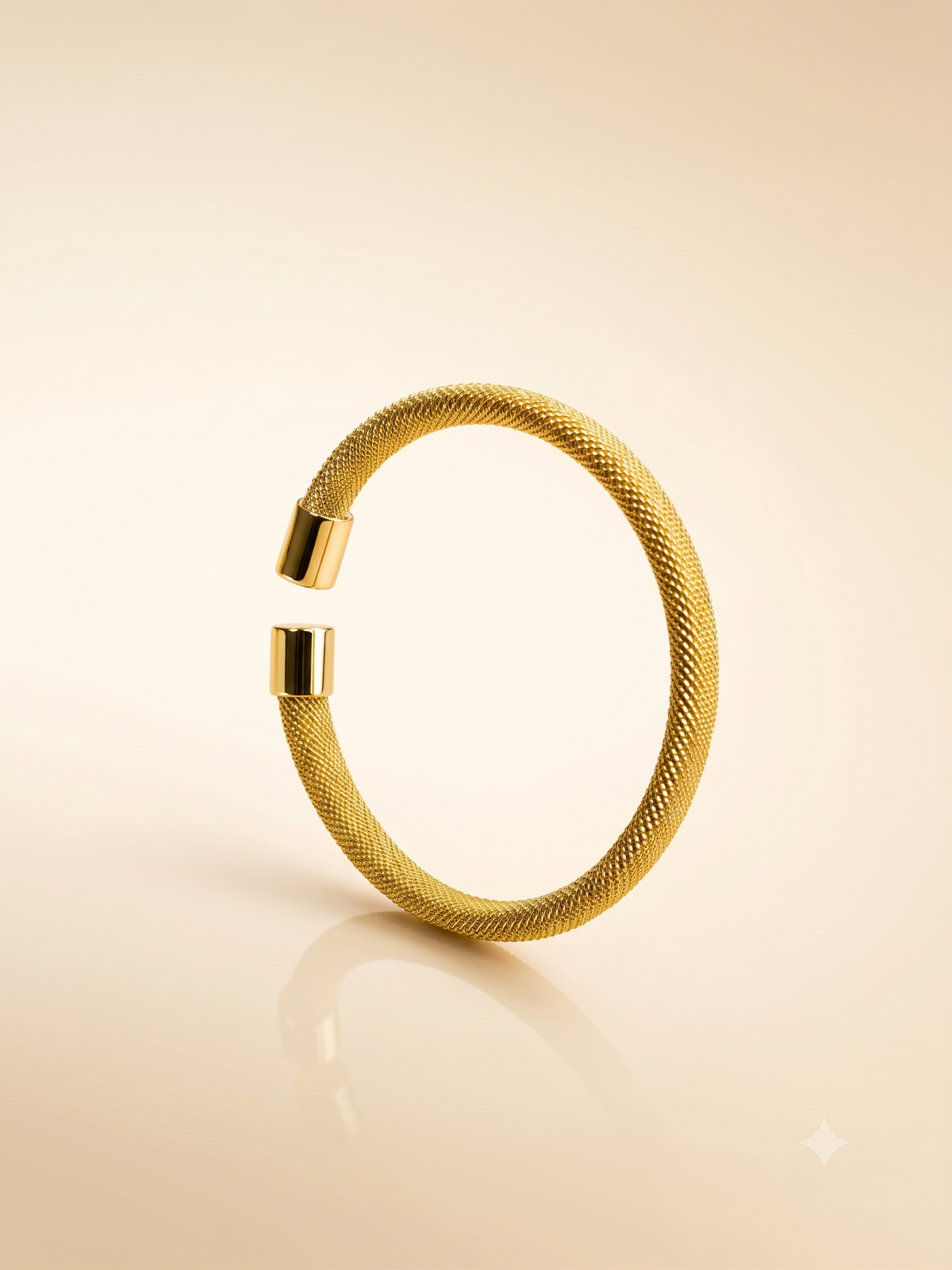 Elegant Gold-Toned Textured Open Cuff Bracelet