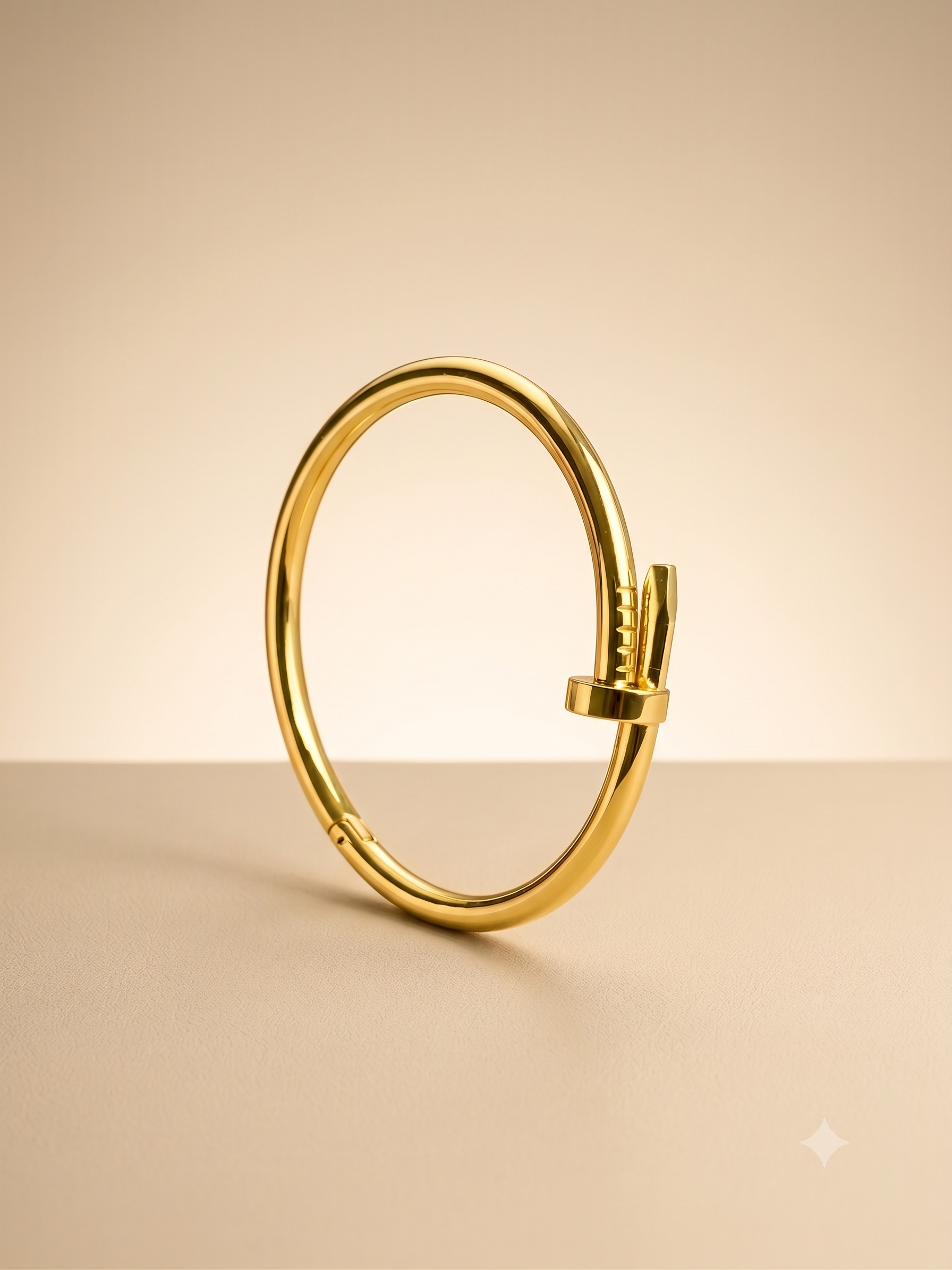 Elegant Gold-Toned Nail Contour Bangle Bracelet