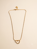 Elegant Gold-Toned Interlocking Heart Pendant Necklace