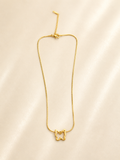 Elegant Gold-Toned Interlocking Butterfly Necklace