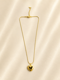 Elegant Gold-Toned Butterfly Heart Pendant Necklace