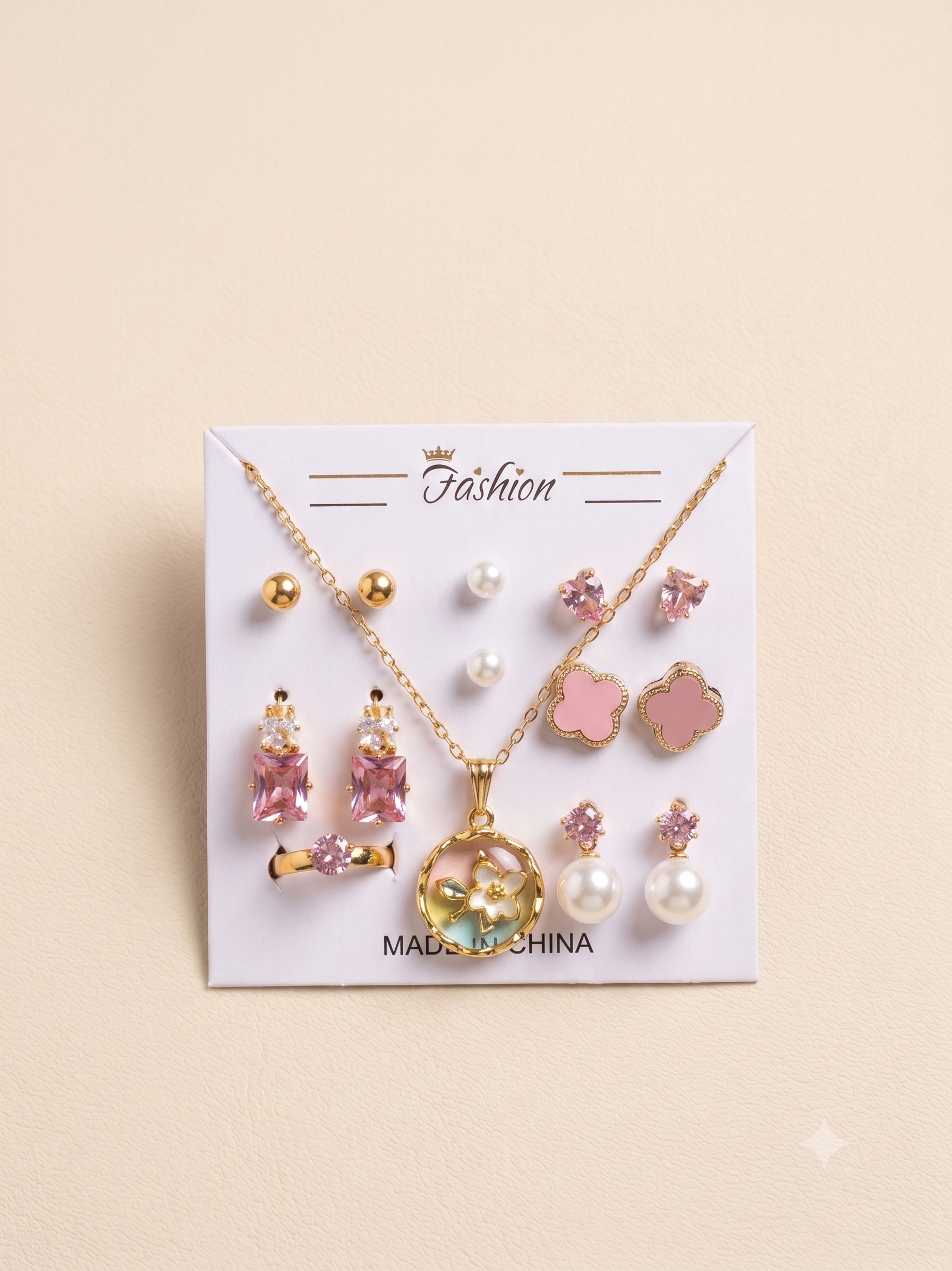 Elegant Gold-Toned Multi-Piece Jewelry Set