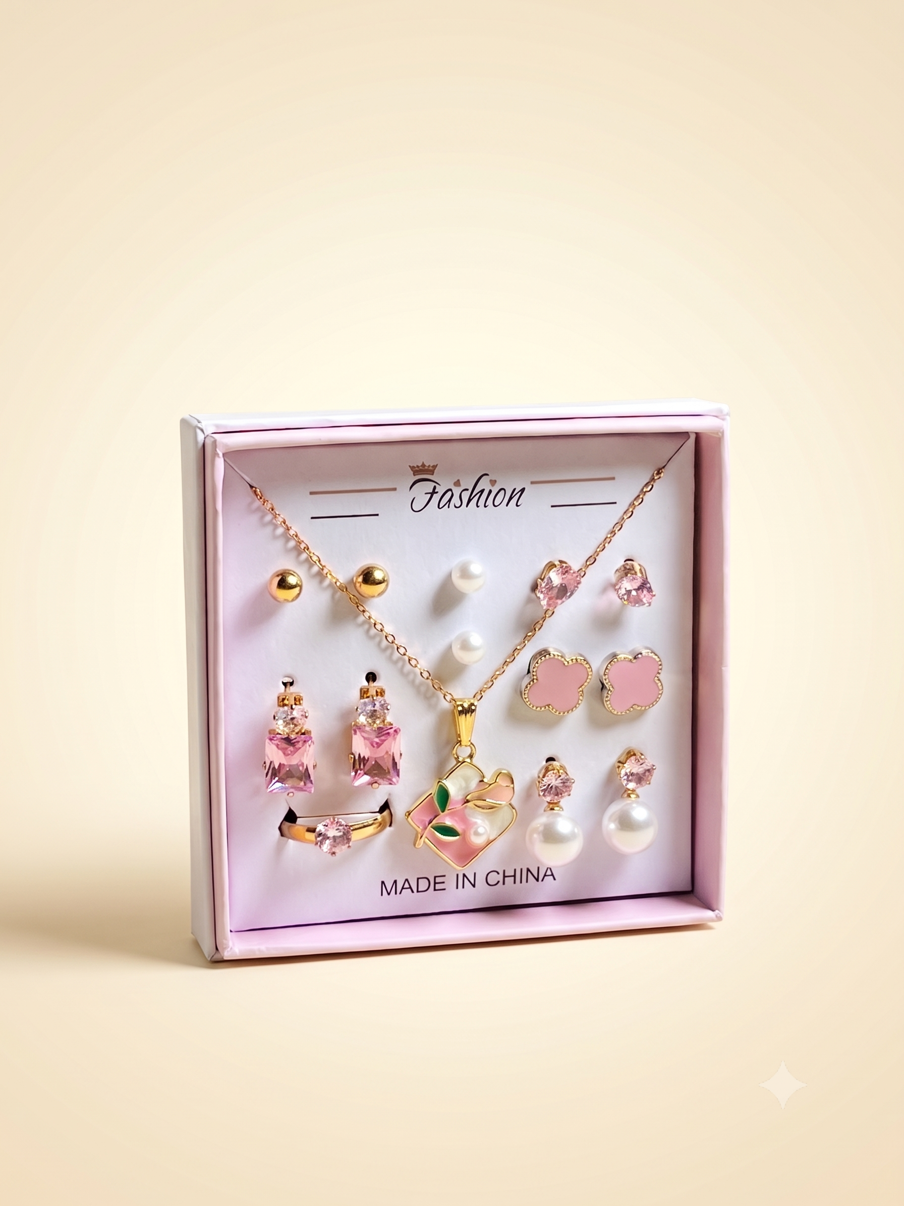 Elegant Gold-Toned Multi-Piece Jewelry Set