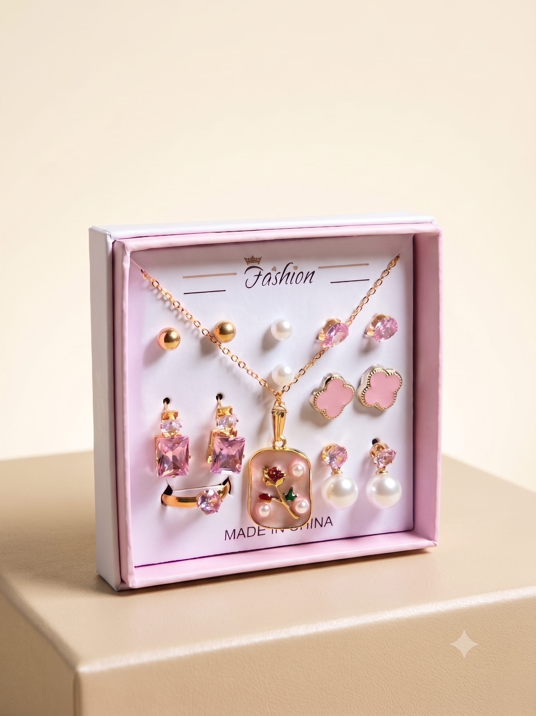 Elegant Gold-Toned Multi-Piece Jewelry Set