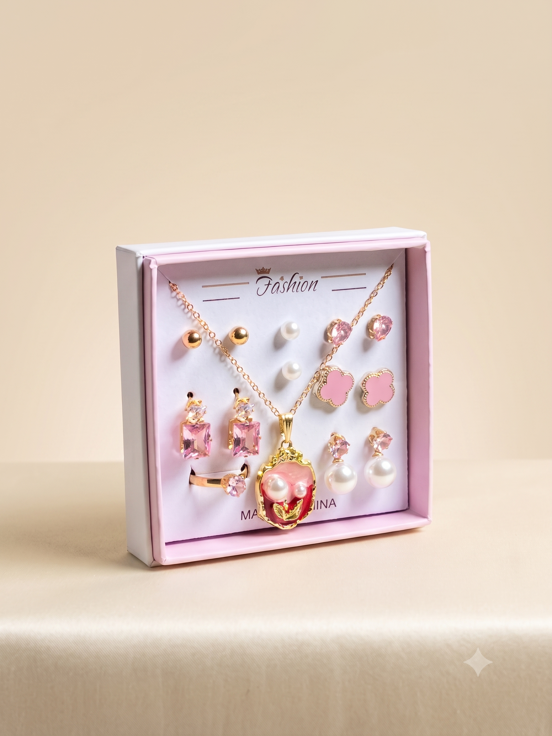 Elegant Gold-Toned Multi-Piece Jewelry Set