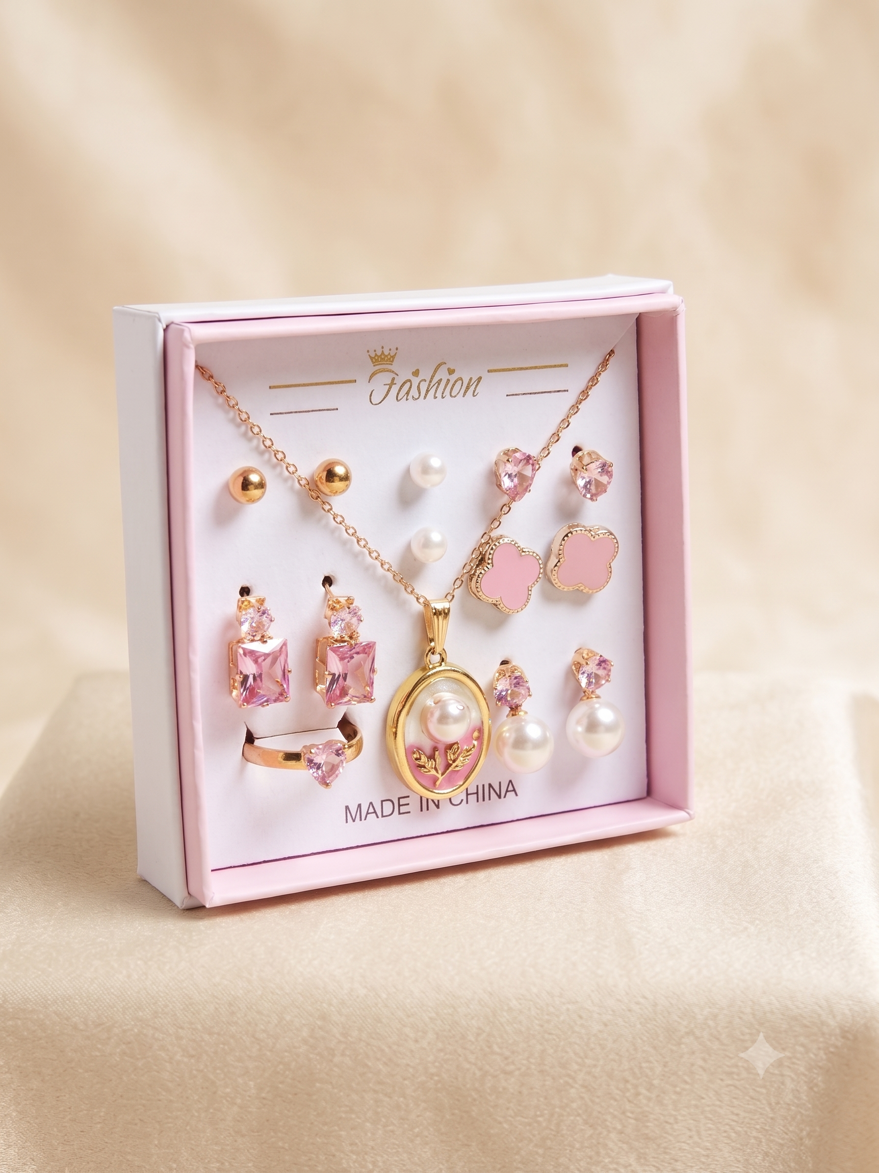 Elegant Gold-Toned Multi-Piece Jewelry Set