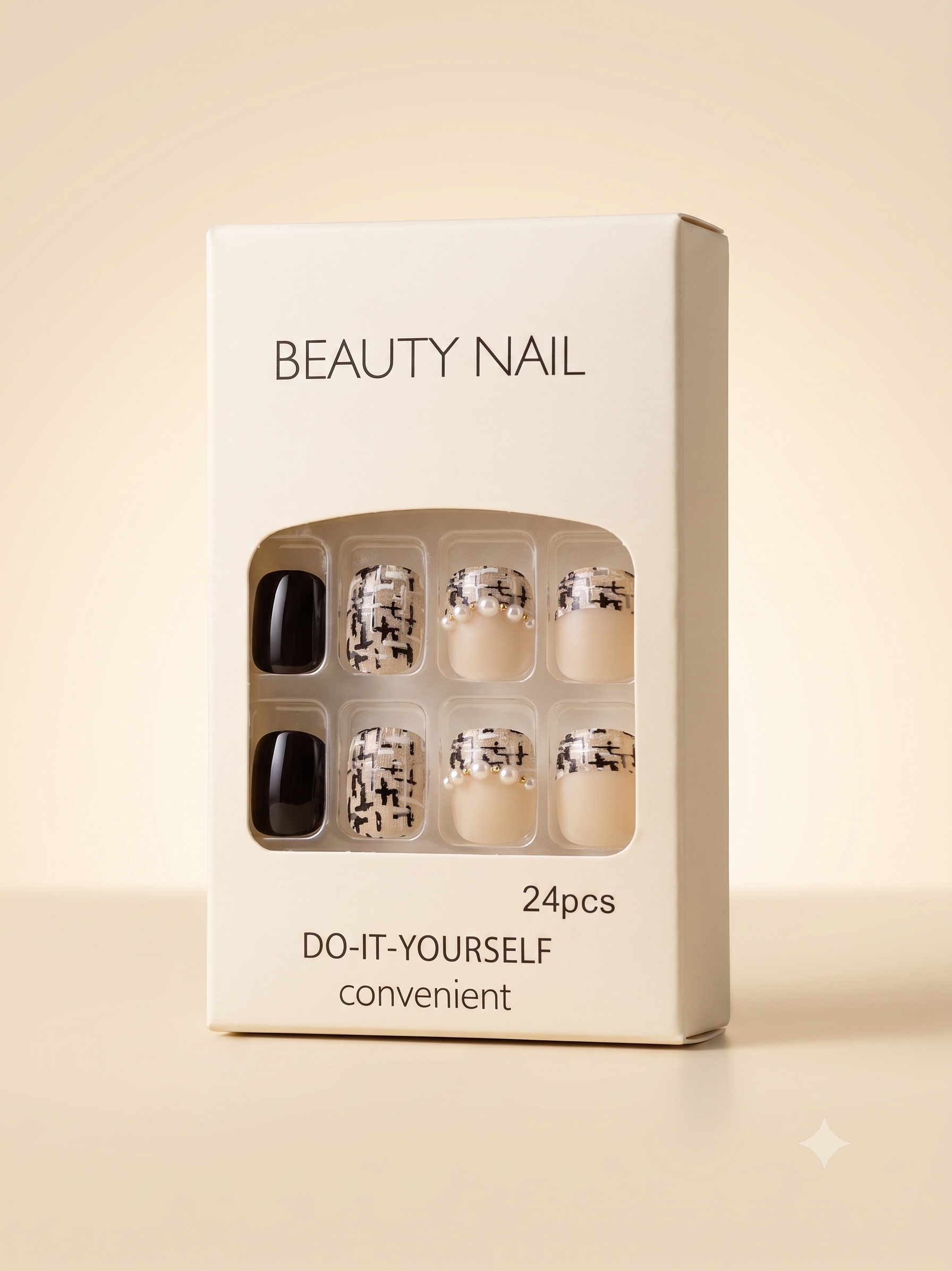 Elegant Tweed Press-On Nail Set