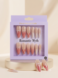 Romantic Myth Almond Nude & Black Polka Dot Press-On Nails