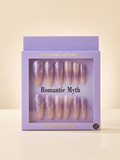 Romantic Myth Almond Nude & Black Polka Dot Press-On Nails