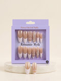 Romantic Myth Almond Nude & Black Polka Dot Press-On Nails