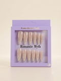 Romantic Myth Almond Nude & Black Polka Dot Press-On Nails