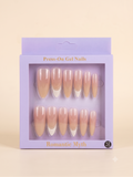 Romantic Myth Almond Nude & Black Polka Dot Press-On Nails