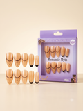 Romantic Myth Almond Nude & Black Polka Dot Press-On Nails