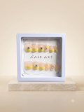 Luxury Peach & Silver Wave Press-On Nails | 3D Square Nail Art