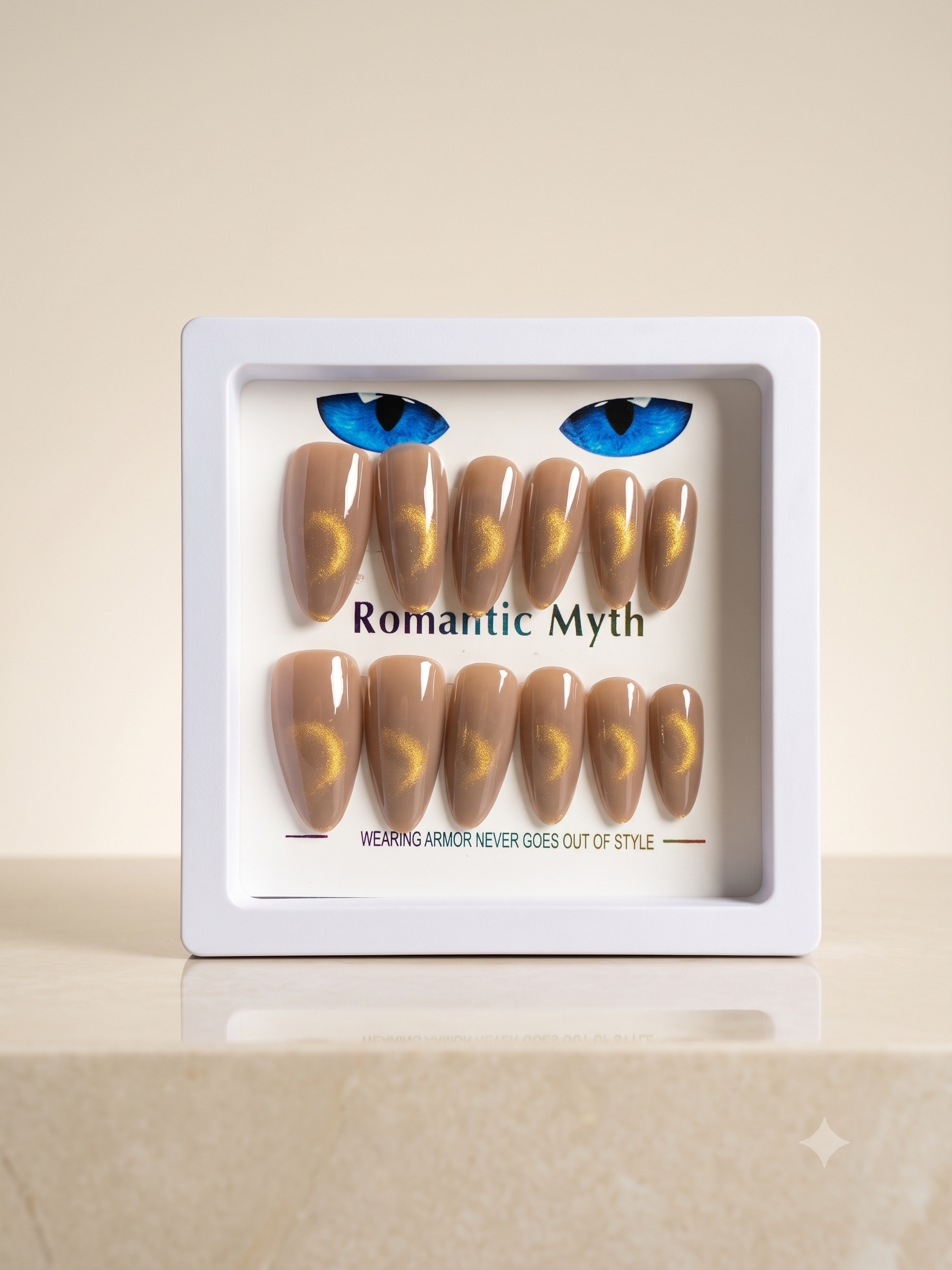 Romantic Myth Velvet Red Cat Eye Almond Press-On Nails