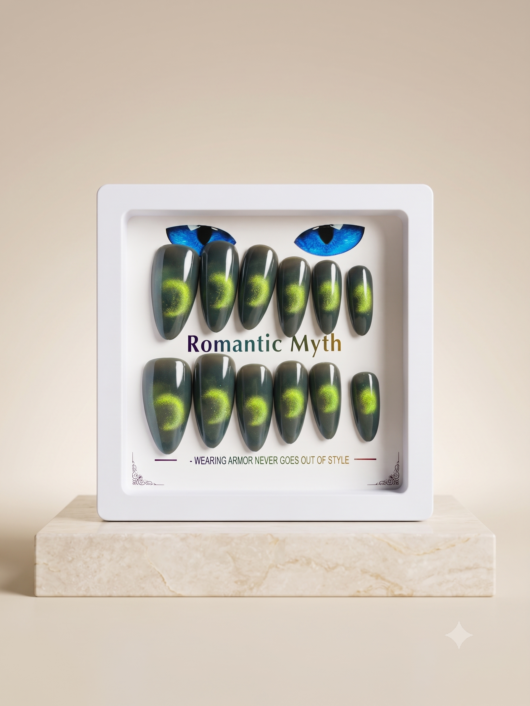 Romantic Myth Velvet Red Cat Eye Almond Press-On Nails