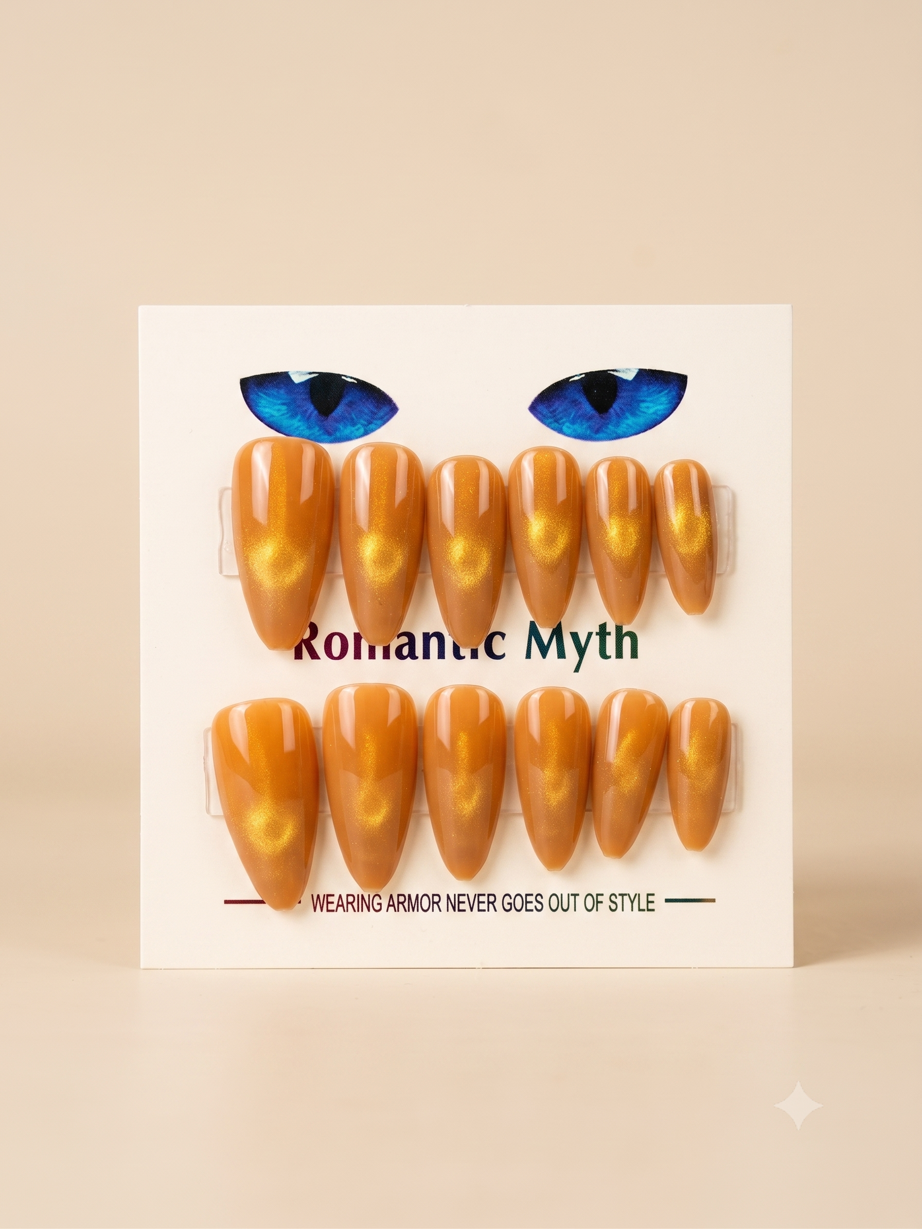 Romantic Myth Velvet Red Cat Eye Almond Press-On Nails