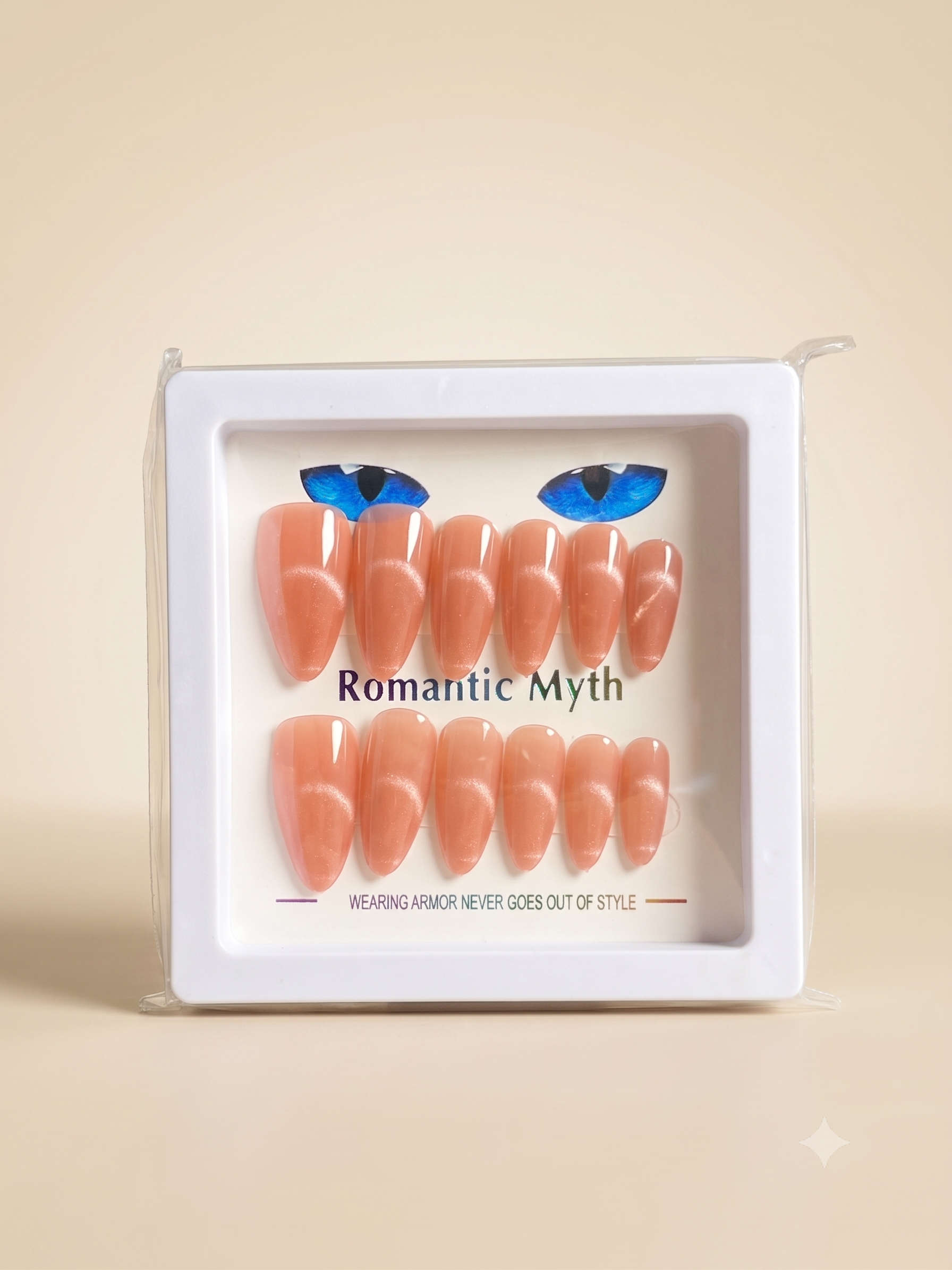Romantic Myth Velvet Red Cat Eye Almond Press-On Nails