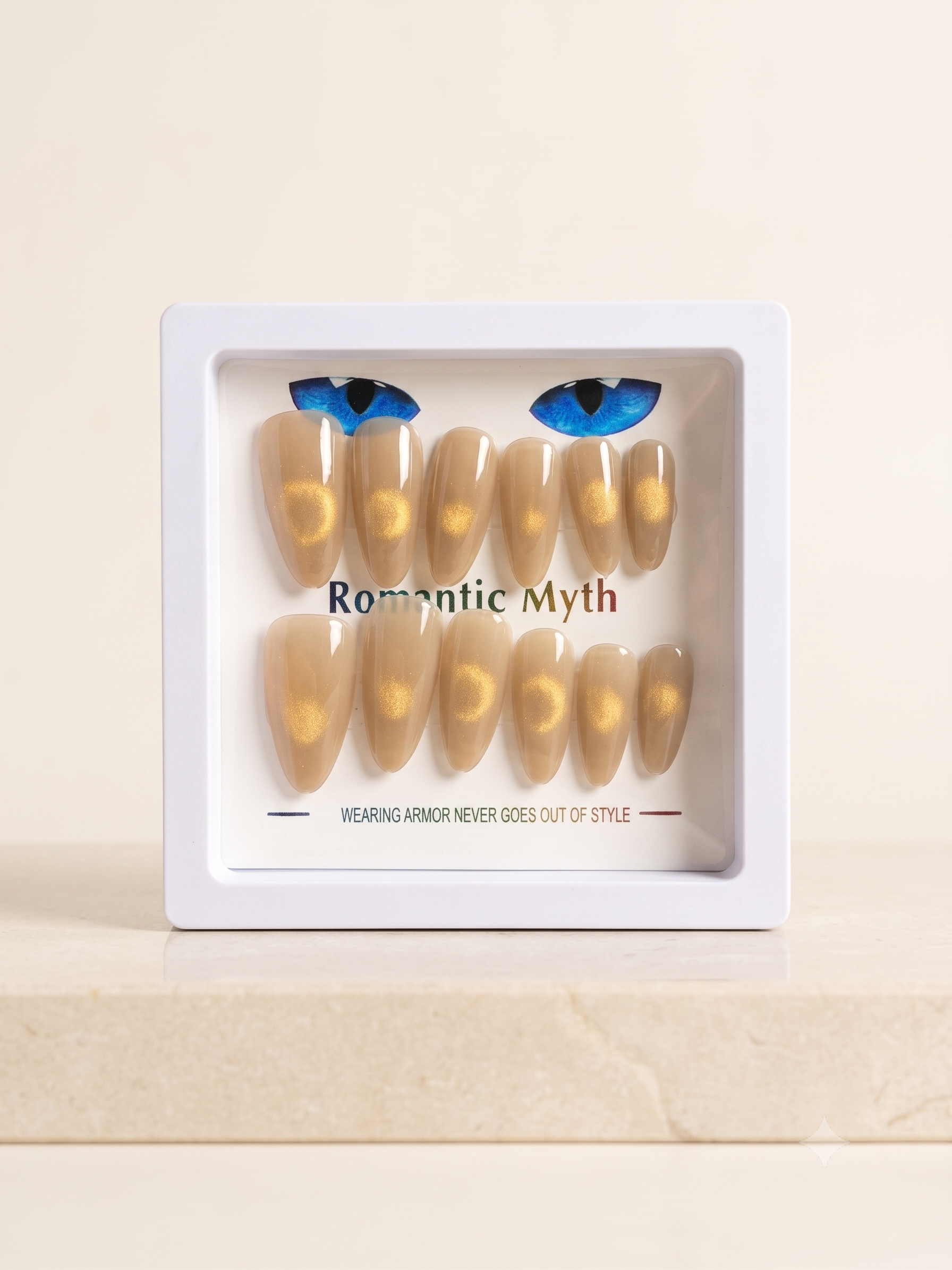 Romantic Myth Velvet Red Cat Eye Almond Press-On Nails