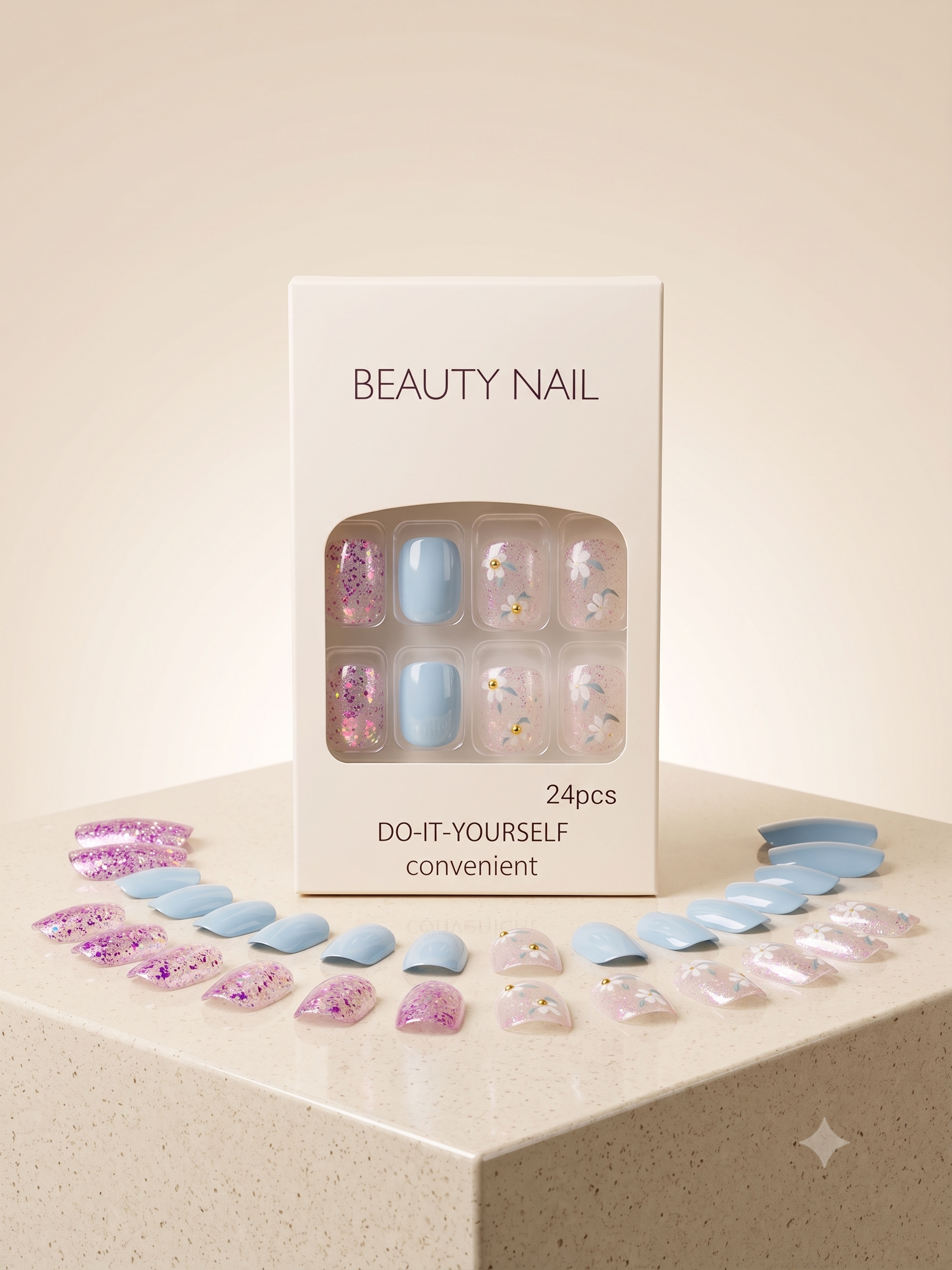 Elegant Tweed Press-On Nail Set