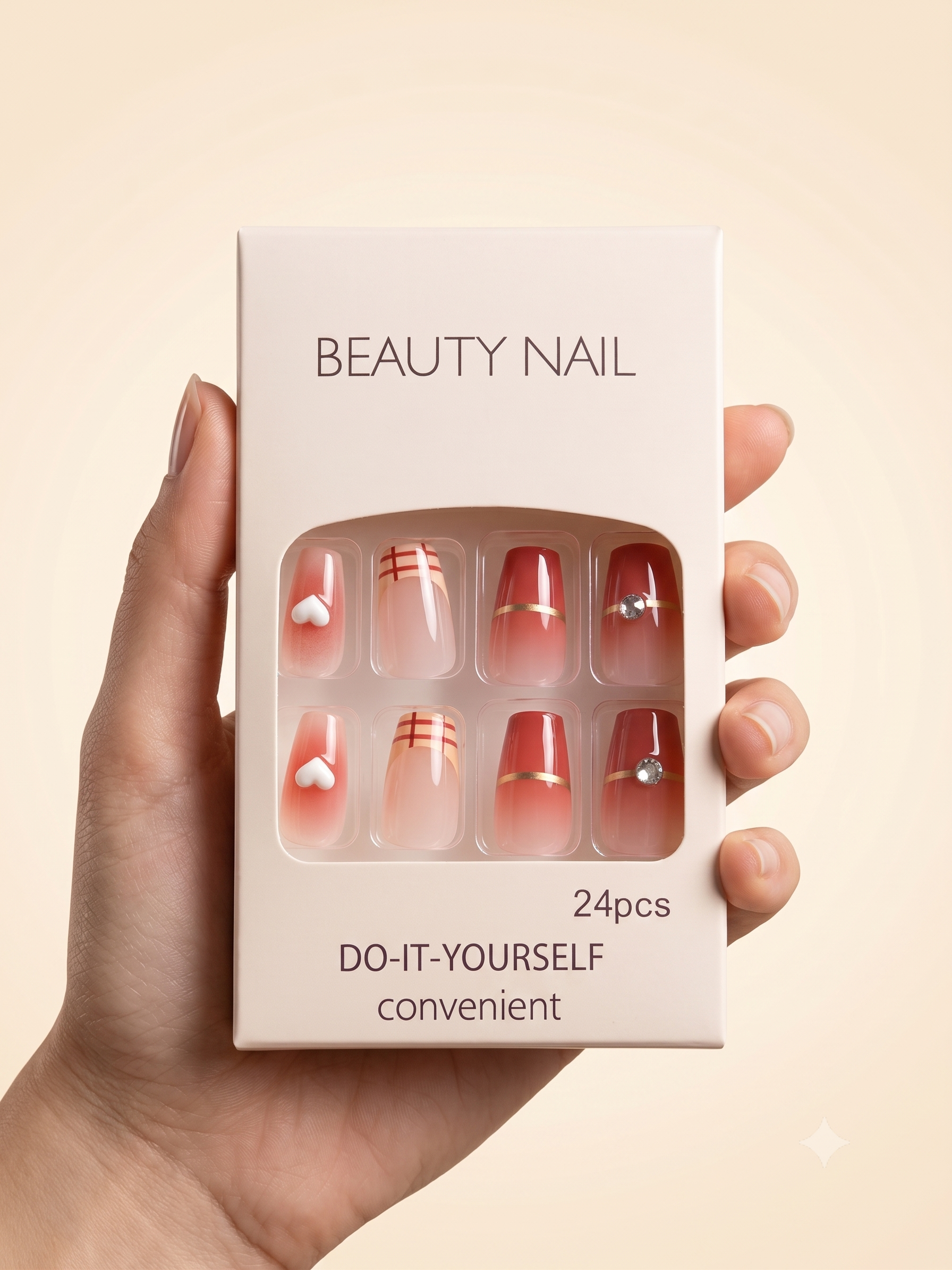 Elegant Tweed Press-On Nail Set