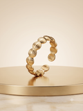 Elegant Gold-Toned Scalloped Open Band Ring