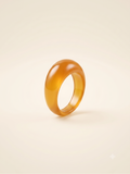Translucent Honey-Toned Chunky Dome Statement Ring