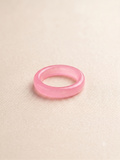 Elegant Translucent Blush Pink Minimalist Band Ring