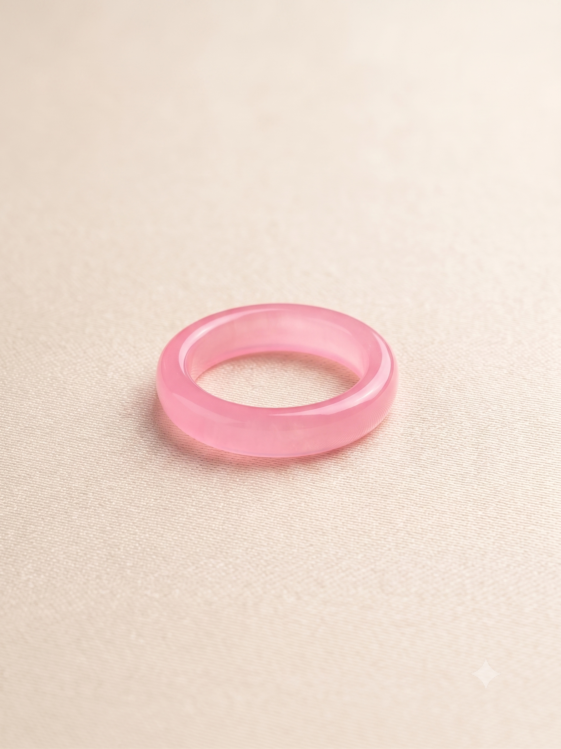 Elegant Translucent Blush Pink Minimalist Band Ring