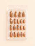 Premium Metallic Burgundy Coffin Press-On Nails